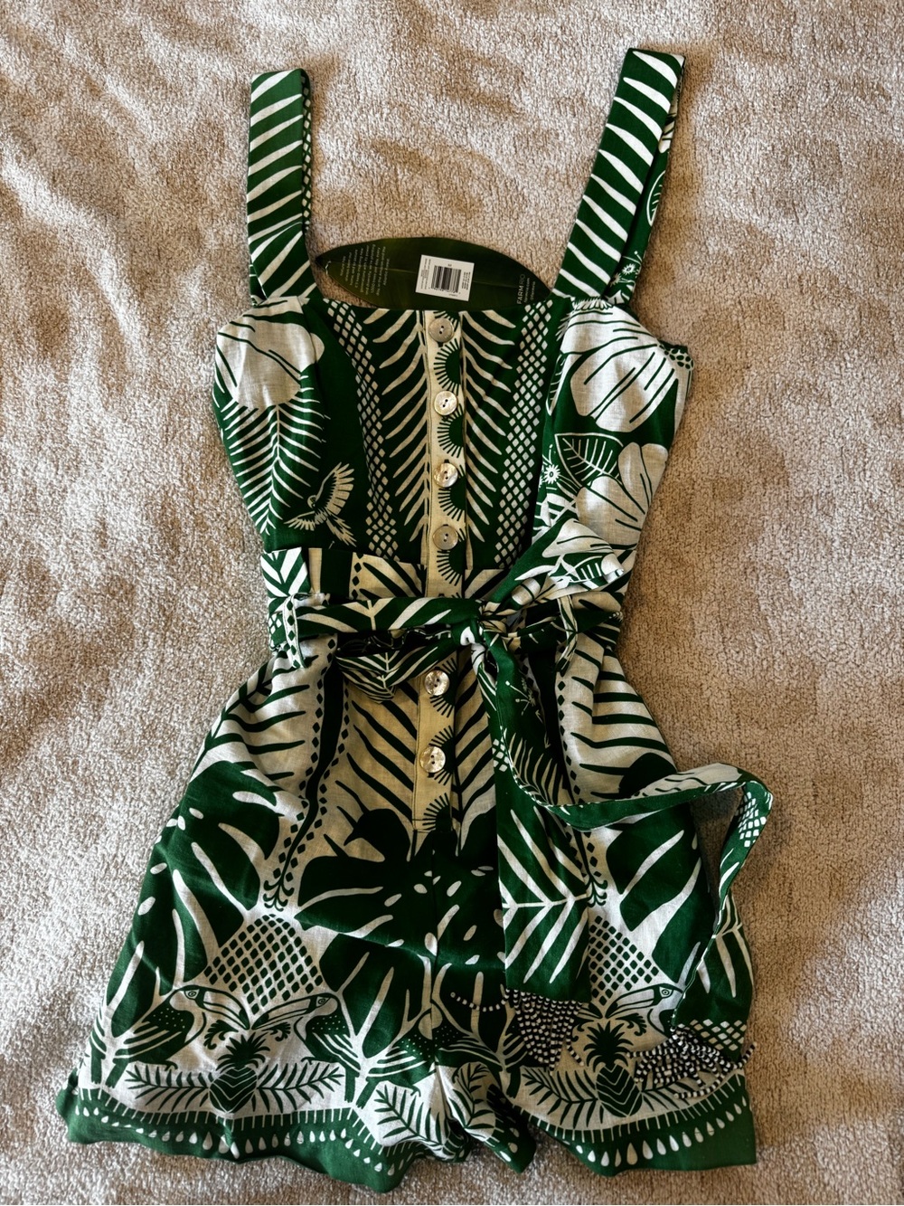 FARM Rio Off-White & Green Tropical